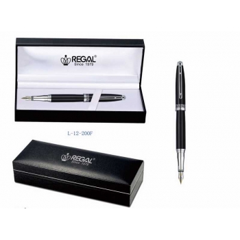 Ручка REGAL 12 перьевая  (серия George) в футляре, черный корпус арт.L-12-200F
