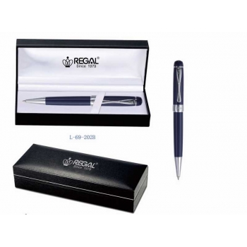 Ручка REGAL 69 шариковая (серия Andrew) в футляре, темно-синий корпус арт.L-69-202B