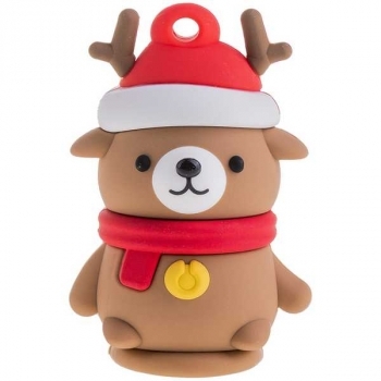 Карта памяти USB (флэш-накопитель) 16Gb Smartbuy Wild series Медведь(новогодний) USB 2.0 Flash Drive арт.SB16GBCaribou