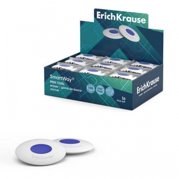 Ластик ErichKrause с центровкой SmartWay Mini Oval овал, пакет с е/п, в картонной коробке арт.45533
