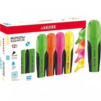 Маркер-выделитель deVENTE (1-5 мм), плоский корпус, скошенный наконечник, зеленый арт.5045805