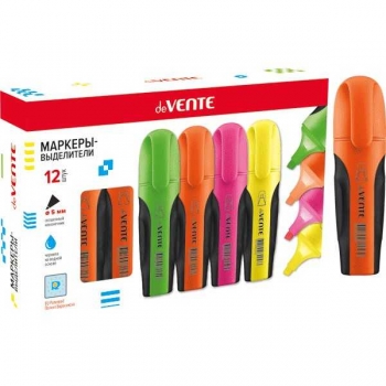 Маркер-выделитель deVENTE (1-5 мм), плоский корпус, скошенный наконечник, оранжевый арт.5045806