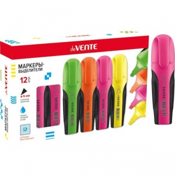Маркер-выделитель deVENTE (1-5 мм), плоский корпус, скошенный наконечник, розовый арт.5045807