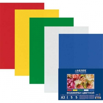 Набор фоамирана (искусственная замша) А3 deVENTE, 5цв, 5л, 2мм, цветной арт. 8013800