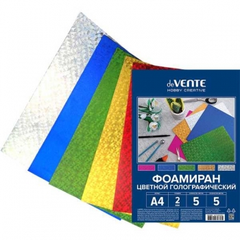 Набор фоамирана (искусственная замша) А4 deVENTE  5цв, 5л, 2мм, цветной голографический  арт. 8013805