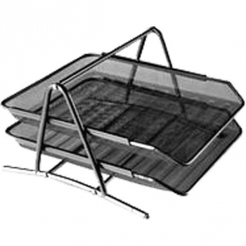 Лоток deVENTE горизонтальный 2-х секционный, стальной мэш, 35х29х18 см, черный арт. 3101702