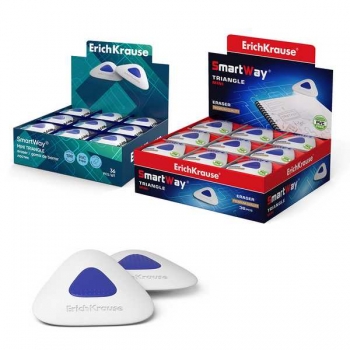 Ластик ErichKrause с центровкой SmartWay Mini Triangle треугольный, пакет с е/п, в картонной коробке арт.45552