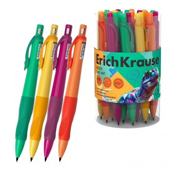 Карандаш механический ErichKrause Kiddy Dino Art 2.0 мм, НВ (в тубусе по 24 шт.) арт.63590
