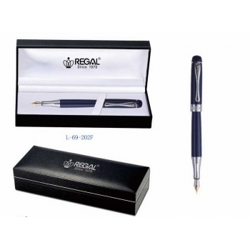 Ручка REGAL 69 перьевая (серия Andrew) в футляре, темно-синий корпус арт.L-69-202F