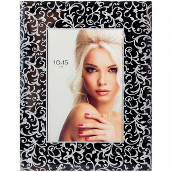 Фоторамка Office Space стеклянная, 10*15см, Узоры, серебро арт.РСТ_20569