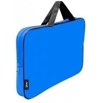 Папка А4 с ручками, на молнии, 350х265х45мм, ткань арт.ПМД 2-42 ярко-голубая-черная