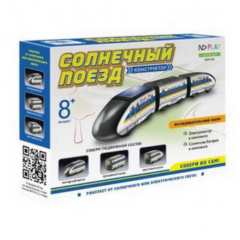 Конструктор ND PLAY - Исслед. набор на солнечной энергии Солнечный поезд, картонная коробка,8+ арт.NDP-016