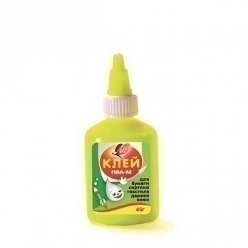 Клей ПВА-М  45 гр. в пласт. бут. с дозатором, желтый флакон арт.20С 1351-08