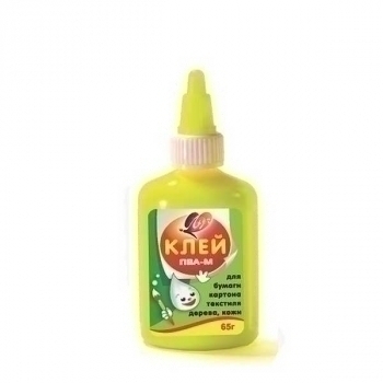 Клей ПВА-М  65 гр. в пласт. бут. с дозатором, желтый флакон арт.20С 1352-08