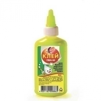 Клей ПВА-М  85 гр. в пласт. бут. с дозатором, желтый флакон арт.20С 1353-08