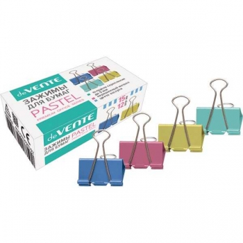 Зажим мет. для бумаг (1,5см) deVENTE Pastel цветной  арт. 4131313