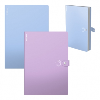Папка-картотека на кнопке пластиковая ErichKrause Matt Pastel Bloom, с 4 отделениями, A4, ассорти (в пакете по 4 шт.) ар