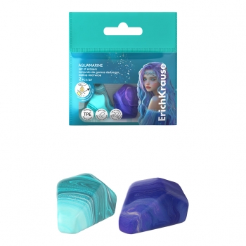 Набор из 2 ластиков ErichKrause Aquamarine (в пакете) арт.65591