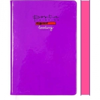 Ежедневник А5 145*205 мм, недатир. deVENTE Neon 320 стр, фиолетовый, розовый срез, перф-я, тв. обл арт.2034933