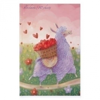 Блокнот А5 80л. престиж Лавандовая лама, клетка, тв. обл., глянц. ламинация арт.3-80-072/19