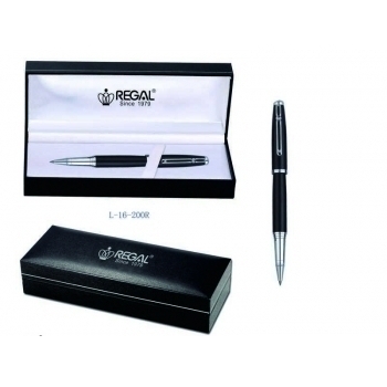 Ручка REGAL 16 роллер (серия Buckingham) в футляре, черная арт.L-16-200R