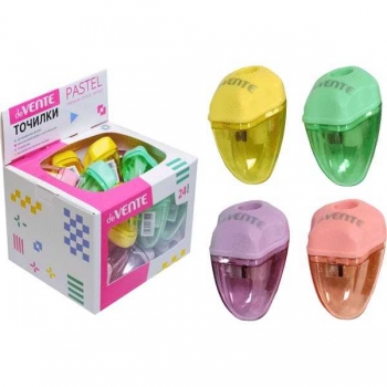 Точилка deVENTE пластмассовая, 1 отверстие с контейнером Pastel арт. 4071907