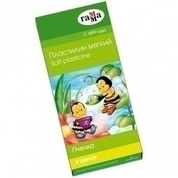 Пластилин воск. ПЧЕЛКА 06цв. в к/к 90г со стеком арт.280029Н