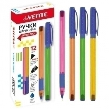 Ручка шариковая deVENTE Triolino Neon, 0.7мм, игольч.узел, Speed Pro,  цв.корп., ассорти неон, синяя арт.5073845