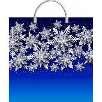 Мешок  новогодний 36х37см ПВД 100мкм с пластиковой ручкой, Синева  арт.н00168795