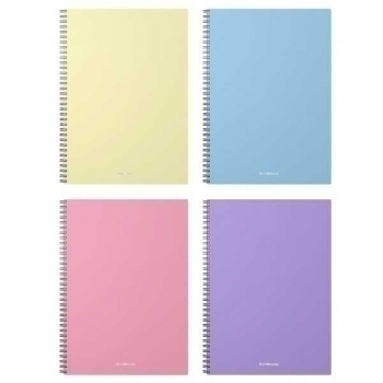 Тетрадь А4 80л в клетку на спирали ErichKrause Pastel, пластиковая обложка, ассорти арт.50163