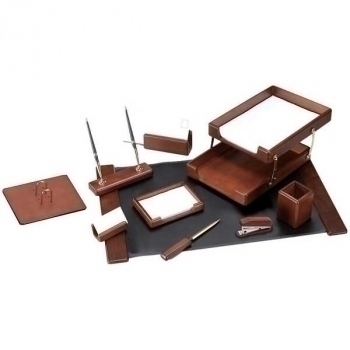 Набор настольный из дерева Delucci, 10 предметов, темно-коричневый орех арт.MBn_10207