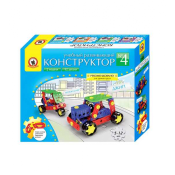 Конструктор  №4 Русский стиль Мотороллер и джип, пластиковый, 2 модели, 92 детали, карт. коробка, 5+ арт.00548