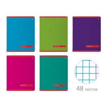 Тетрадь 48л в клетку Альт Классика, ассорти 5 цветов арт.7-48-899/1