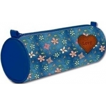 Пенал мягкий Тубус 220*70 арт.ПМО 05-20 Цветочки на джинсе