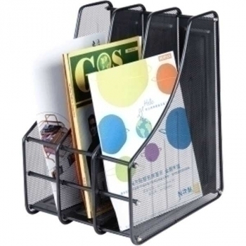 Лоток deVENTE вертикальный 3-х секционный, стальной мэш, 24.5х28х35,3 см, черный арт. 3041002