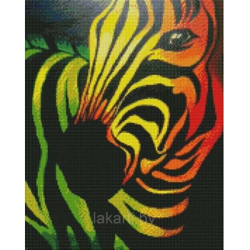 Алмазная мозаика 40*50см Разноцветная зебра арт.VD154