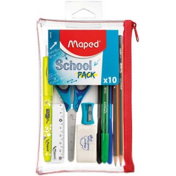 Пенал Maped Transparent School с наполнением арт.899705