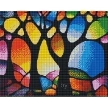 Алмазная мозаика 40*50см Разноцветные деревья арт.VD160