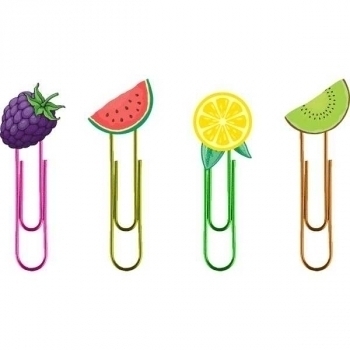 Закладка-скрепка deVENTE 100% Tutti-Frutti, 78 мм, металлич., в блистере, арт. 8065002