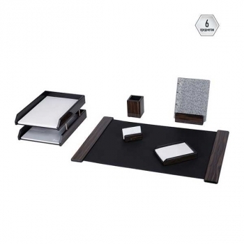 Набор настольный из дерева Delucci, 6 предметов, эбонитовое дерево арт.MBn_06212