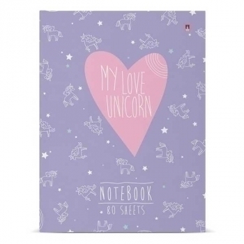 Блокнот А6 80л. престиж MY LOVE. UNICORN, клетка, тв. обл., глянц. ламинация арт.3-80-005/27