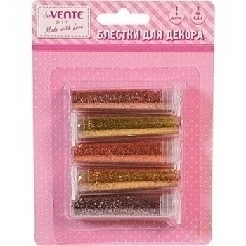 Блестки (глиттер) 4,5 гр*5 цв, для декоративных работ в блистере, оттенки золотого арт. 8003002