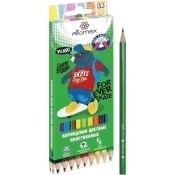 Карандаши Attomex 18цв Be cool 2М, шестигранные, ПЛАСТИКОВЫЕ, в картонной уп. арт.5023610