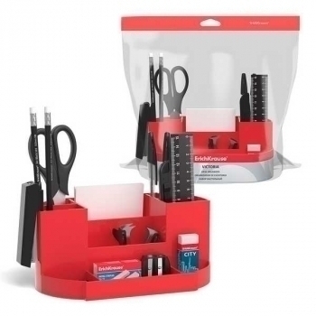Набор настольный ErichKrause ВИКТОРИЯ 14 предм., красный арт.53260