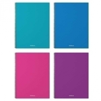 Тетрадь А4 80л в клетку на спирали ErichKrause Glance Vivid, пластиковая обложка, ассорти арт.53145