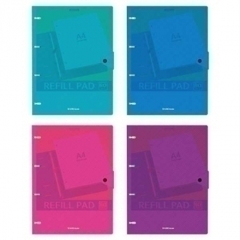 Тетрадь А4 80л на кольцах ErichKrause Glance Vivid пластиковая обложка, на кнопке, ассорти арт.53147