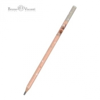 Карандаш Bruno Visconti HB ч/гр. ArtGraphix. Zefir. Forest Dream. Мышка с орешком, трехгр, пласт.корпус арт.21-0049/14
