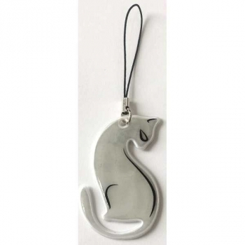Светоотражающий брелок deVENTE Cat 40х60 мм, белый, арт. 9082007