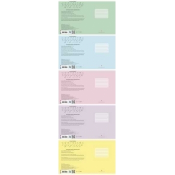 Тетрадь 12л ученическая в косую линейку Альт КЛАССИКА. PASTEL, (без надписей), ассорти 5 дизайнов арт.7-12-489/3