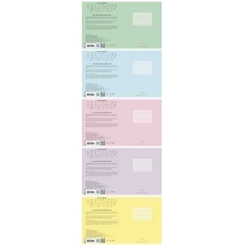 Тетрадь 12л ученическая в частую косую линейку Альт КЛАССИКА. PASTEL, (без надписей), ассорти 5дизайнов арт.7-12-489/6